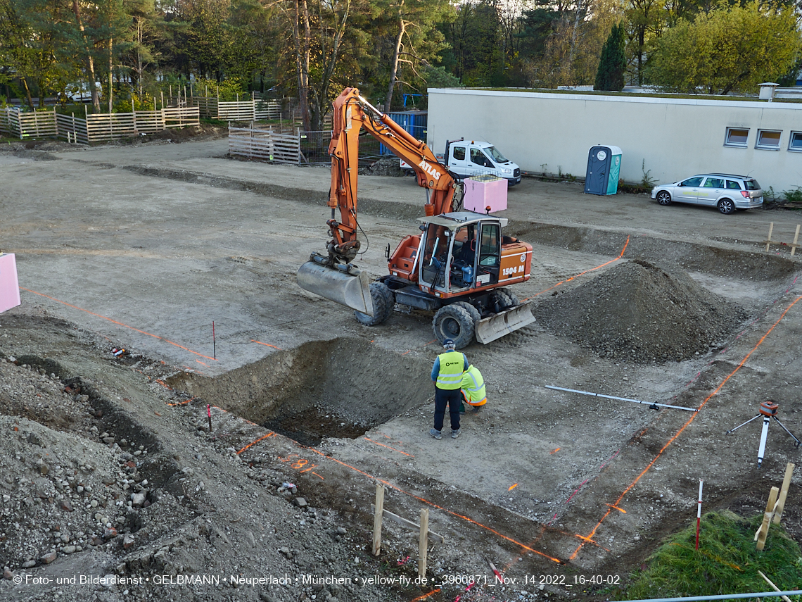 14.11.2022 - Baustelle an der Quiddestraße Haus für Kinder in Neuperlach